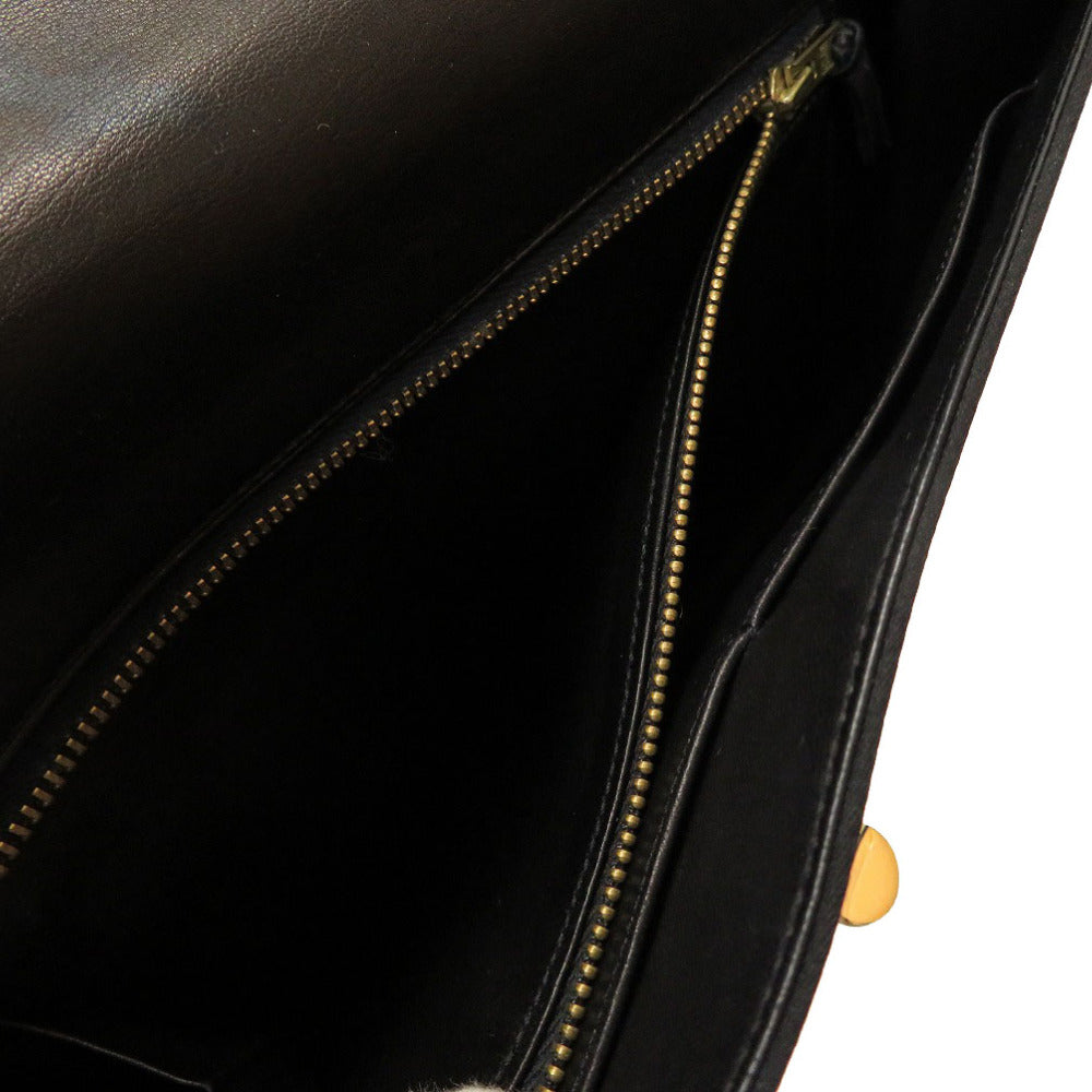 HERMES Shoulder Bag Satin black Cooktail Vintage Women Used
