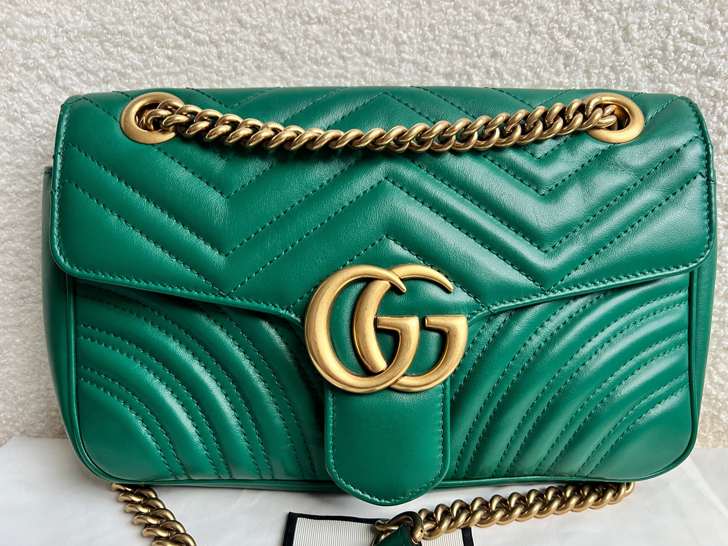 Gucci GG Green Marmont Small Shoulder Bag (RRP £2070)