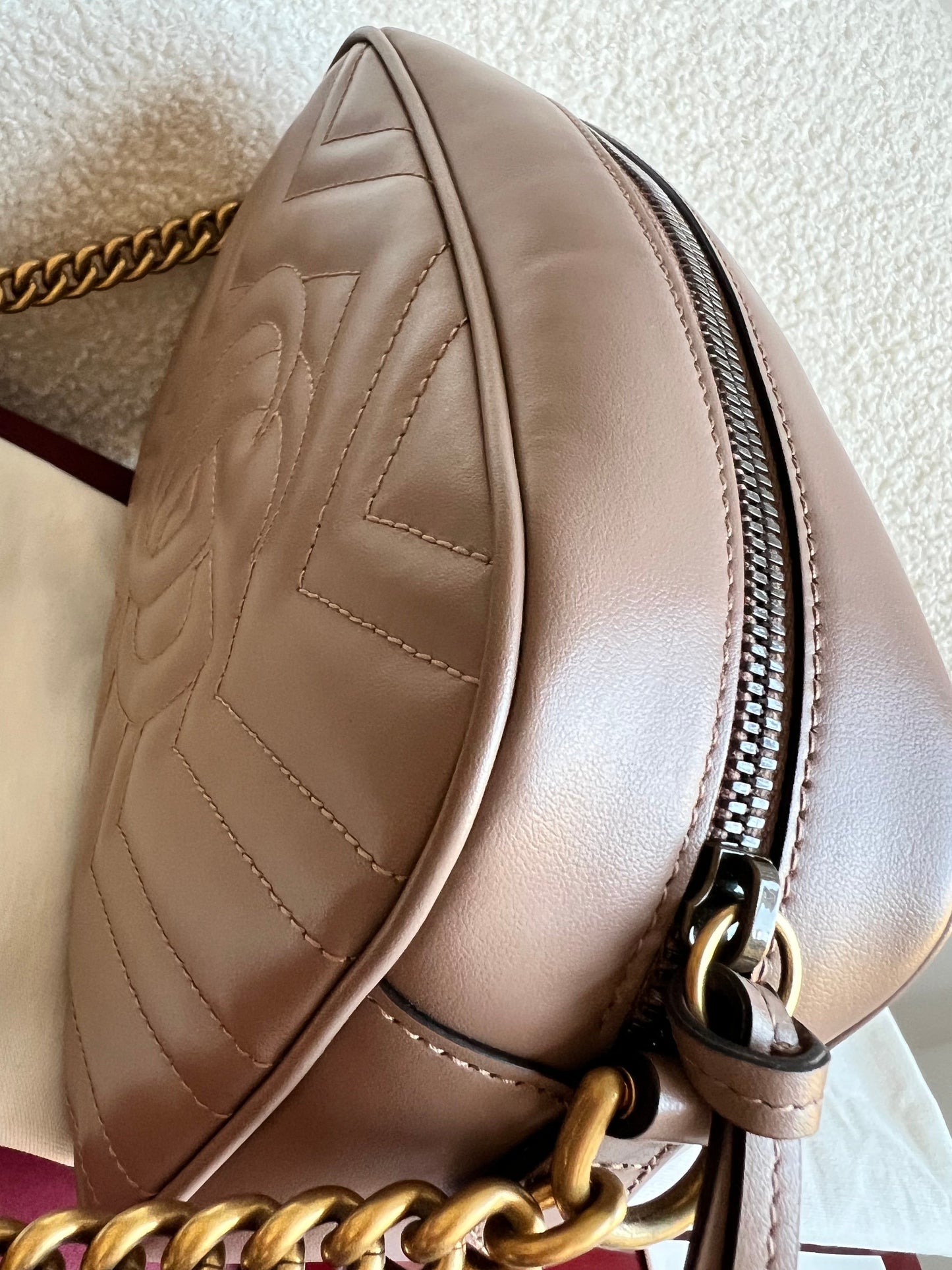 Gucci GG Marmont Dusty Pink Small Shoulder Bag (RRP £1340)