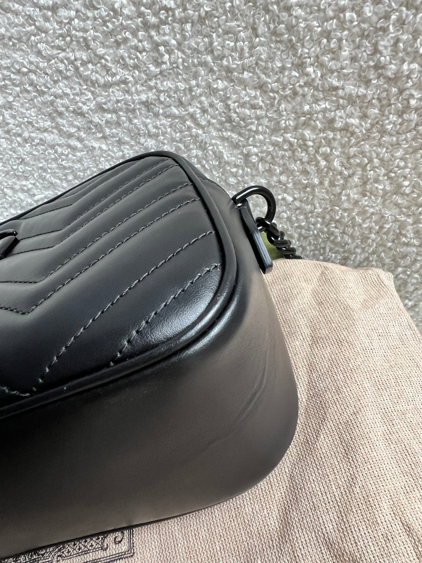 Gucci GG Black on Black Marmont Small Shoulder Bag (RRP £1340)