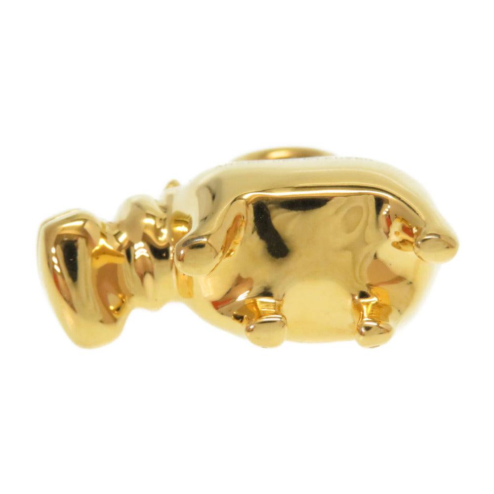 HERMES key ring metal gold ANNEE DES FLEUVES Hippopotamus Bag Charm Women Used