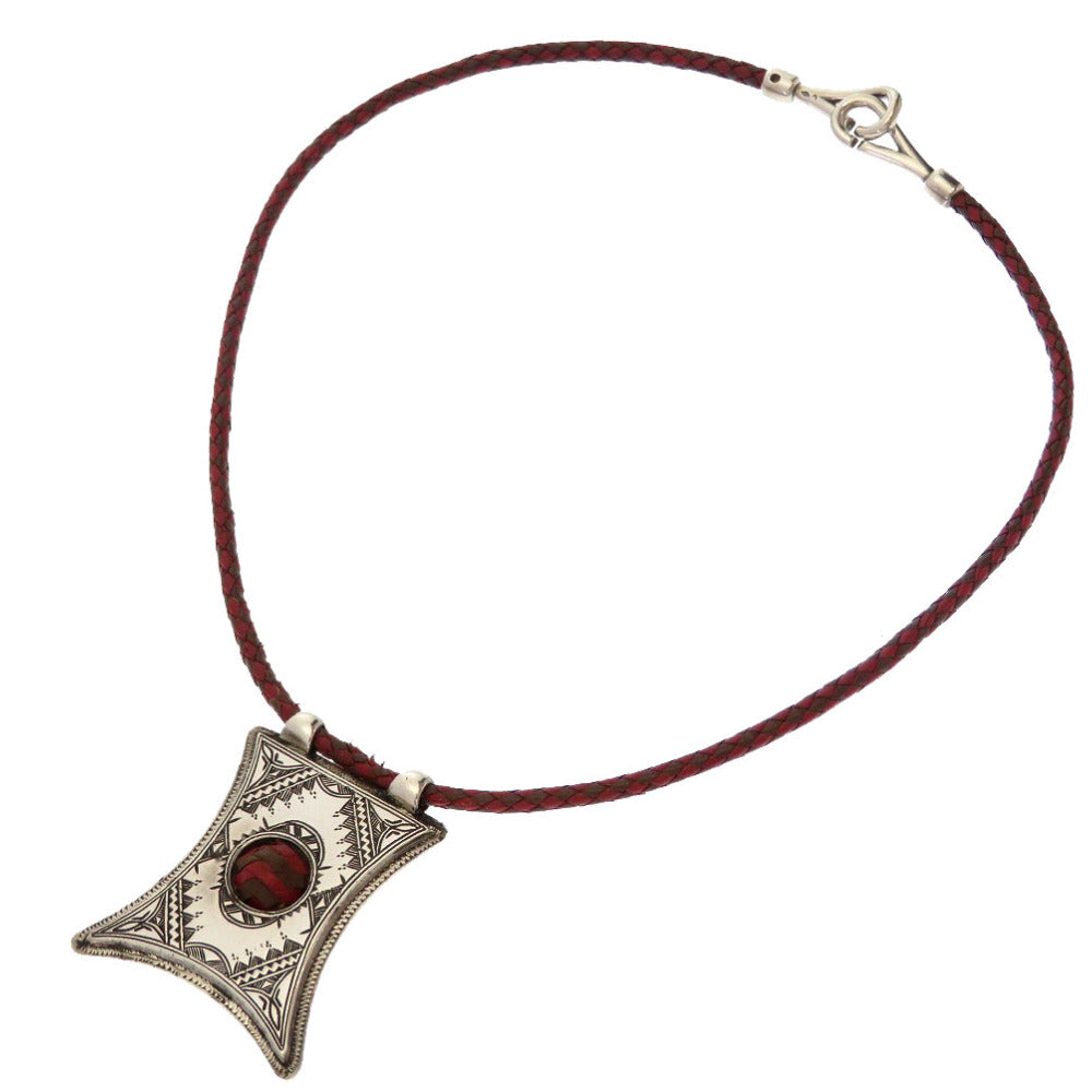 HERMES Necklace Silver Silver Touareg braided vintage
