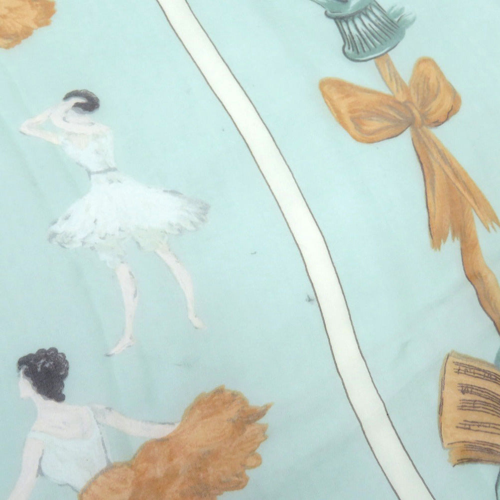 HERMES scarf silk Green Carre90 LA DANCE
