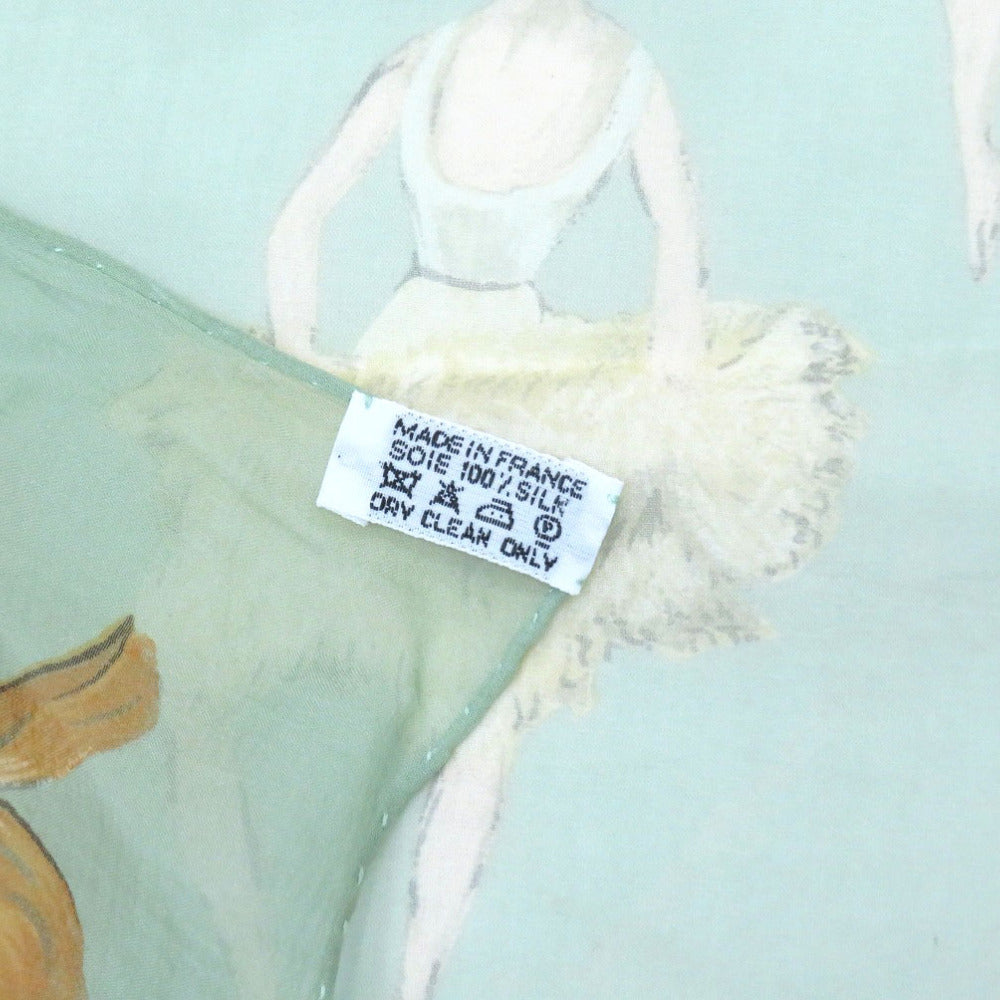 HERMES scarf silk Green Carre90 LA DANCE