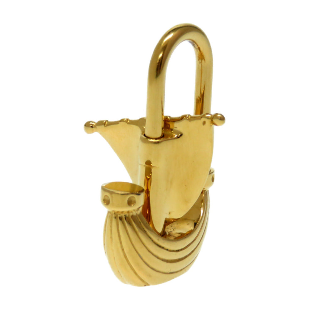 HERMES key ring metal gold Paris Air Paris Wind Sailing Ship Yacht Cadena Charm