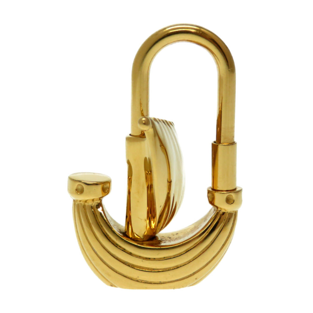 HERMES key ring metal gold Paris Air Paris Wind Sailing Ship Yacht Cadena Charm