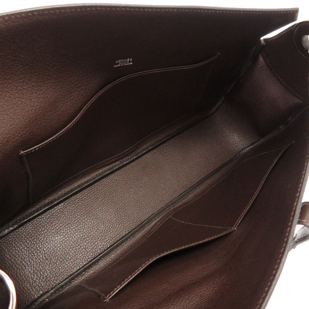 HERMES Shoulder Bag Towar Officier Brown rugby Women Used