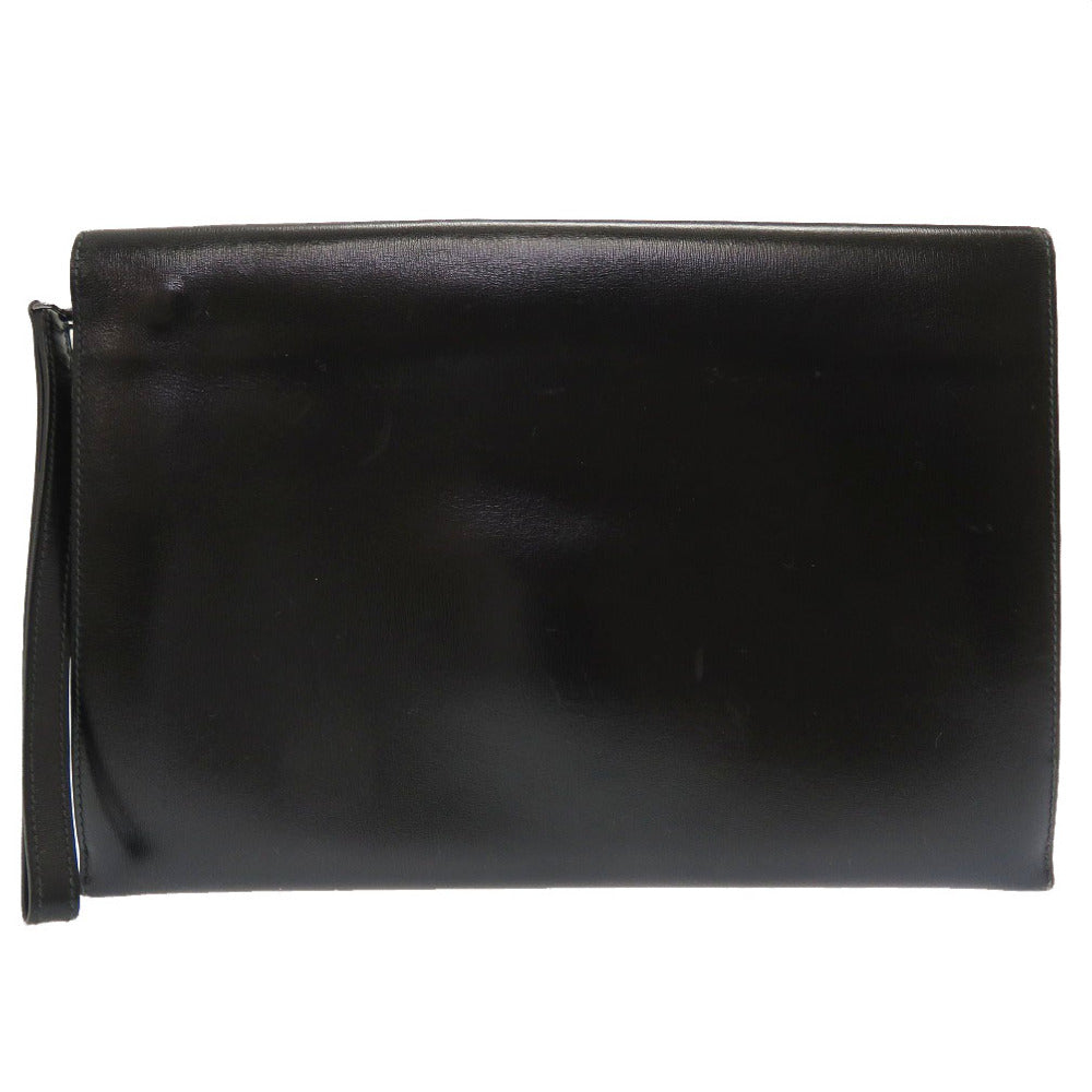 HERMES Clutch bag Box scarf black Kirius mens Used
