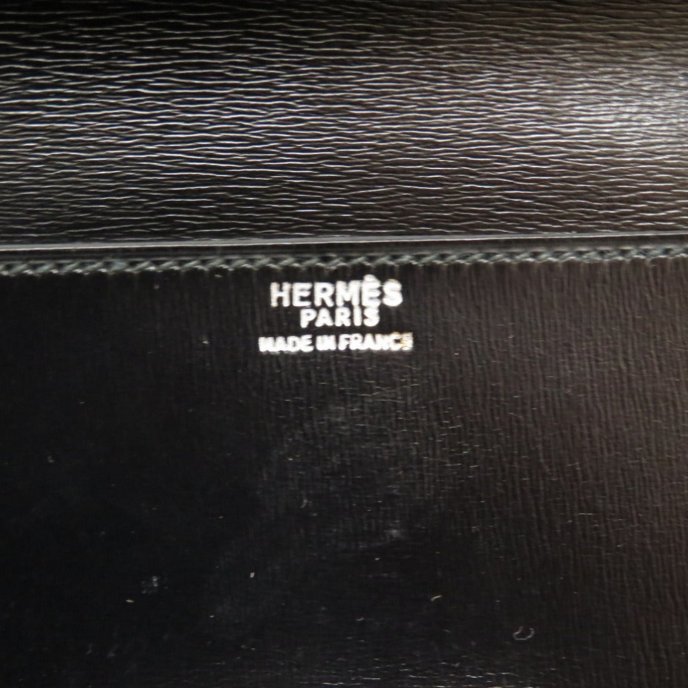 HERMES Clutch bag Box scarf black Kirius mens Used