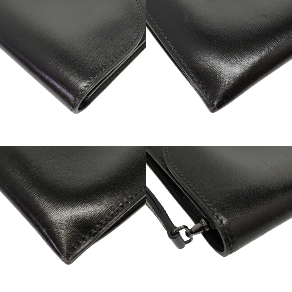 HERMES Clutch bag Box scarf black Kirius mens Used