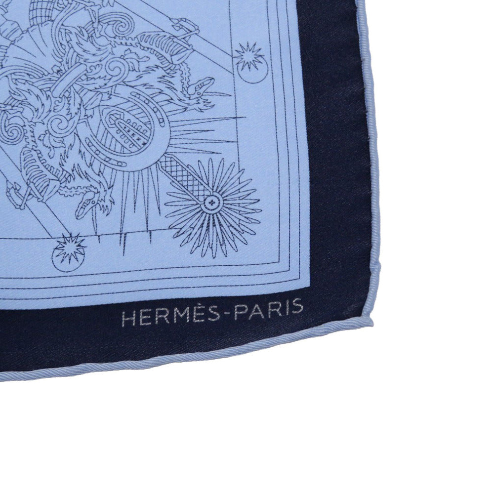 HERMES scarf silk Marin Carre45 Petit boyfriend C'est La Fete Serafit
