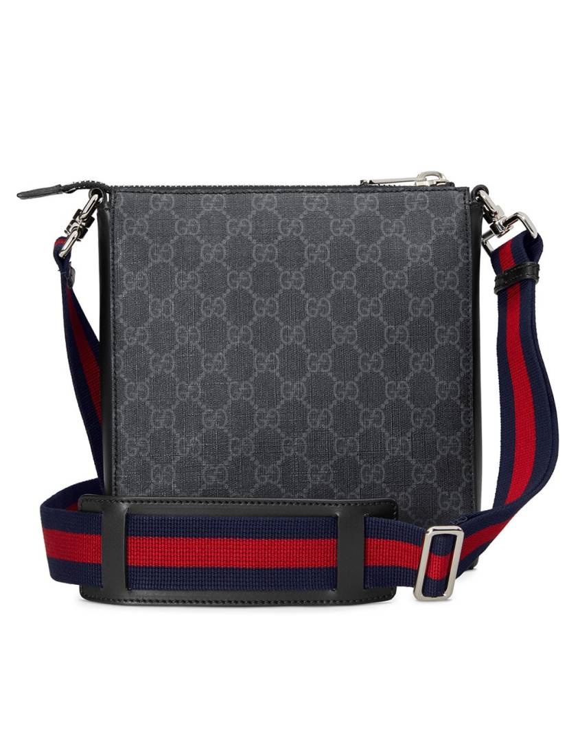 Gucci Black GG Supreme canvas small messenger bag