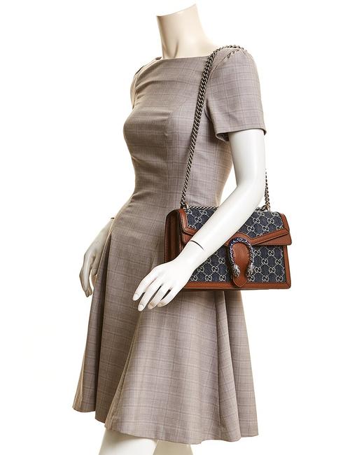 Gucci Small Dionysus Shoulder Bag in Blue and Ivory GG