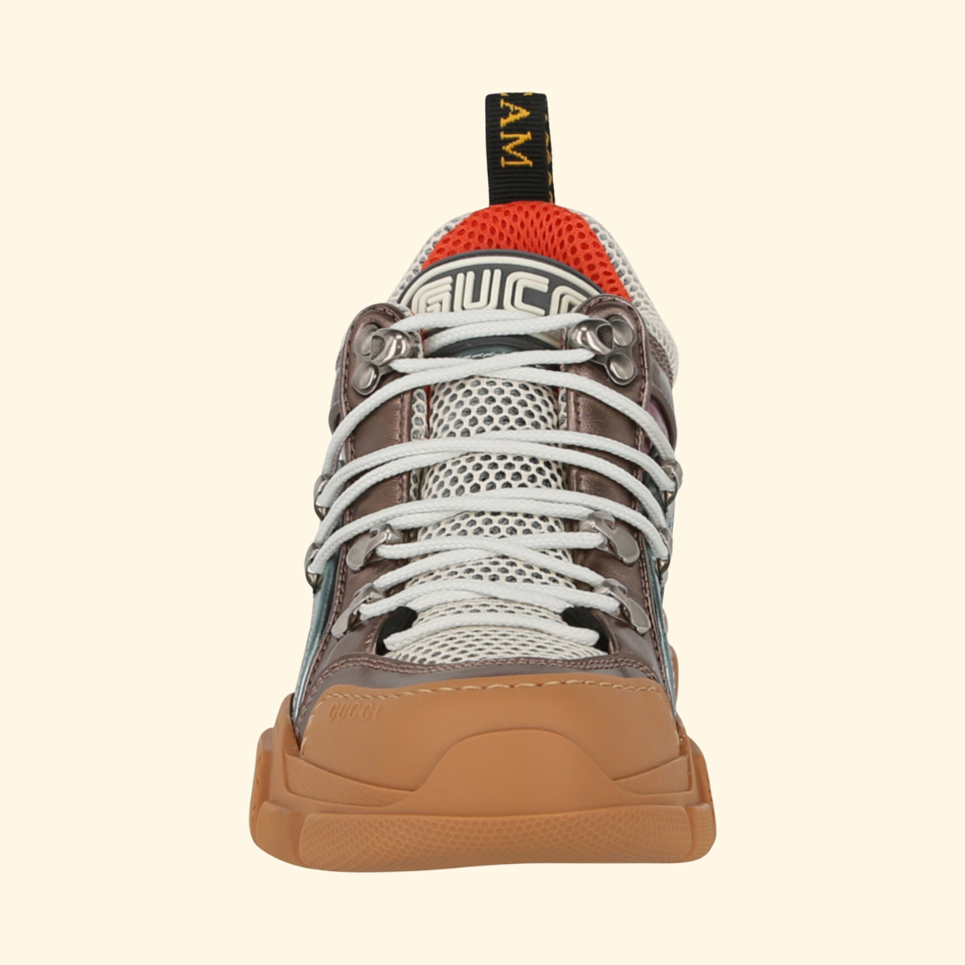Gucci Flashtrek Metallic Leather Sneakers,