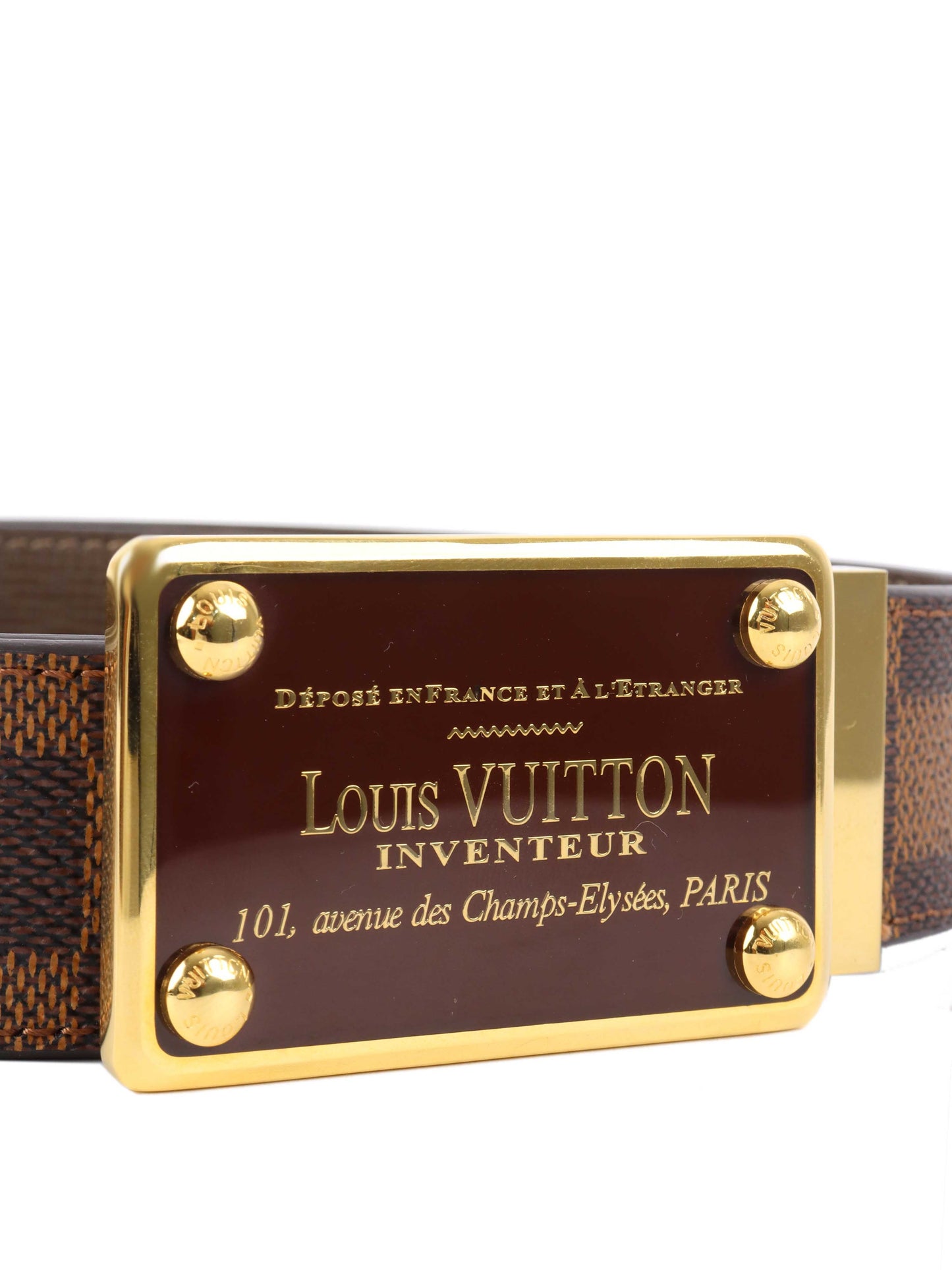 Louis Vuitton Damier Ebene Inventeur Belt.