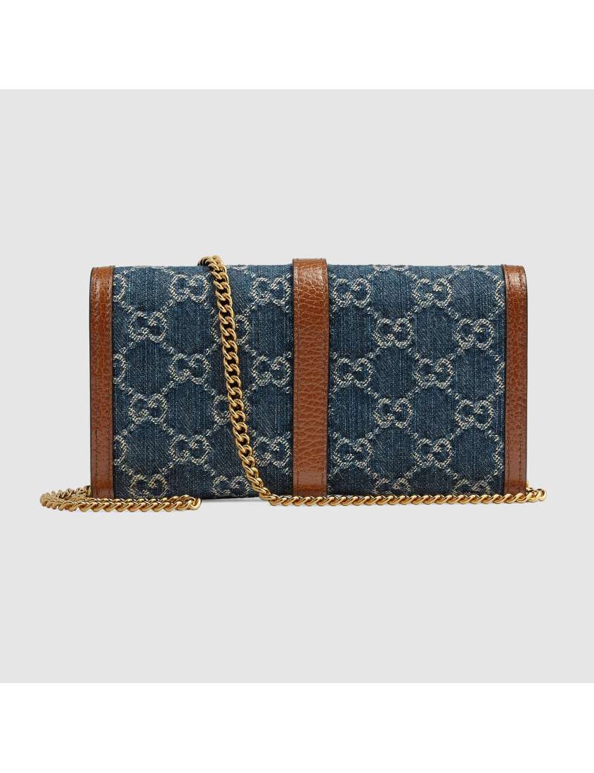 Gucci GG Denim Collection Jackie 1961 Collection Chain Strap Mini Bag