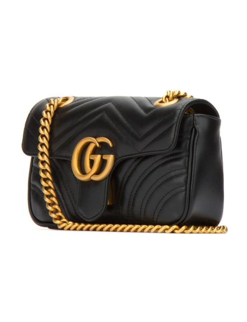 Gucci Black GG Marmont Series Mini Shoulder Bag