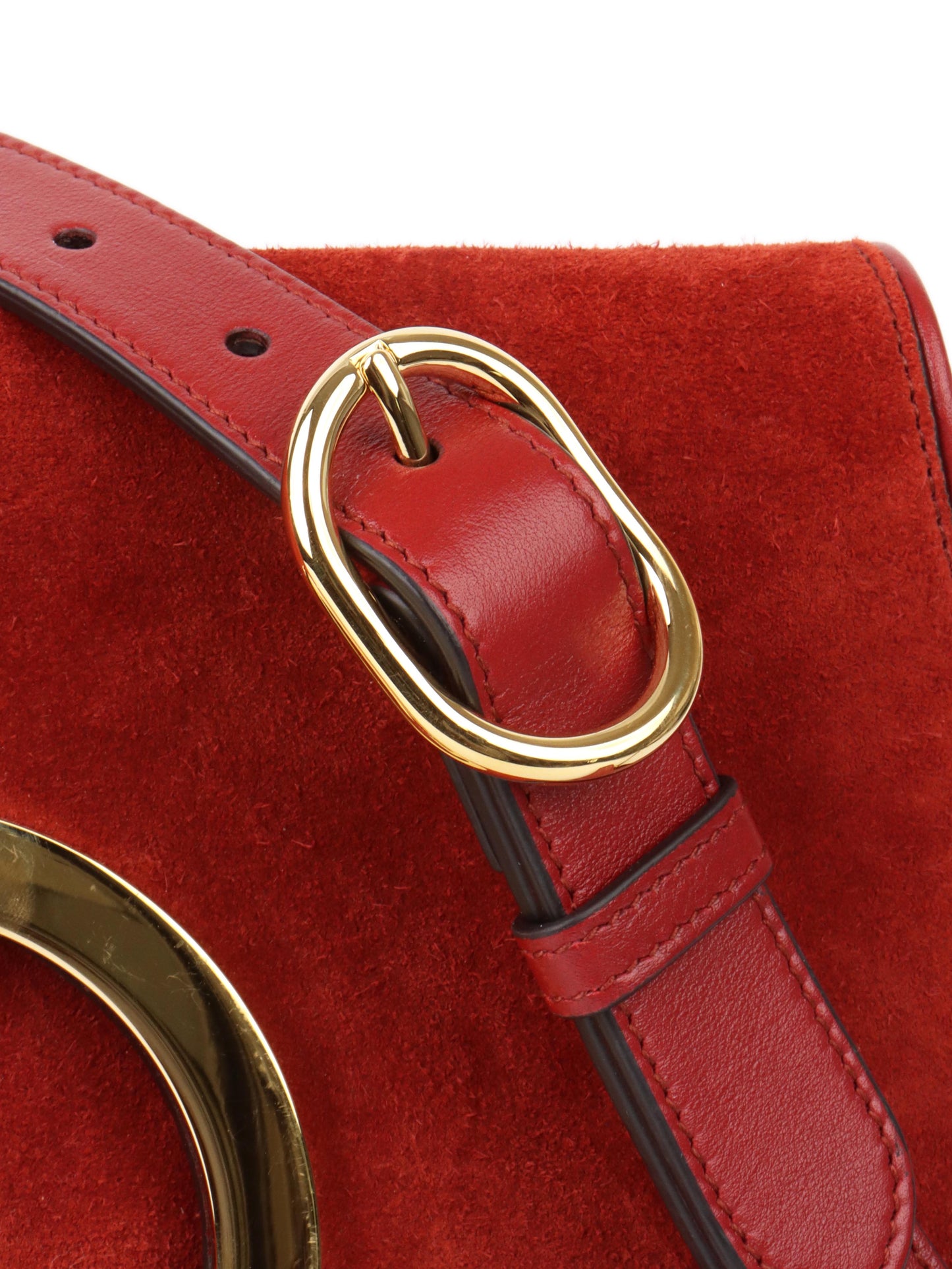 Gucci Blondie Red Suede Shoulder Bag.