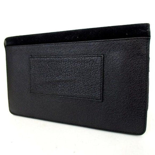 GUCCI Black Leather Suede w Bamboo Belt Loop Bag
