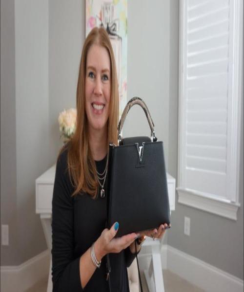 Louis Vuitton Capucines MM Noir Python Leather Trim