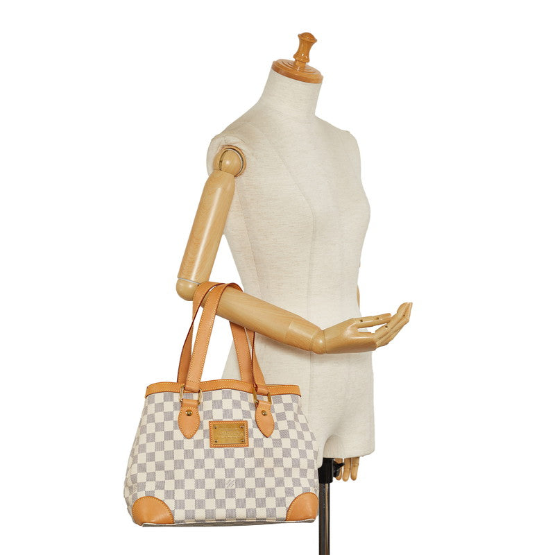 Louis Vuitton Damière Azur Hamsteed PM Handbag N51207 White PVC Leather  Louis Vuitton
