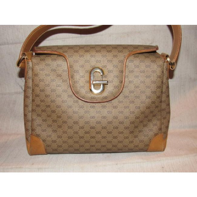 Gucci Brown Micro Guccissima Print Jackie satchel w a 'G' Twist Clasp