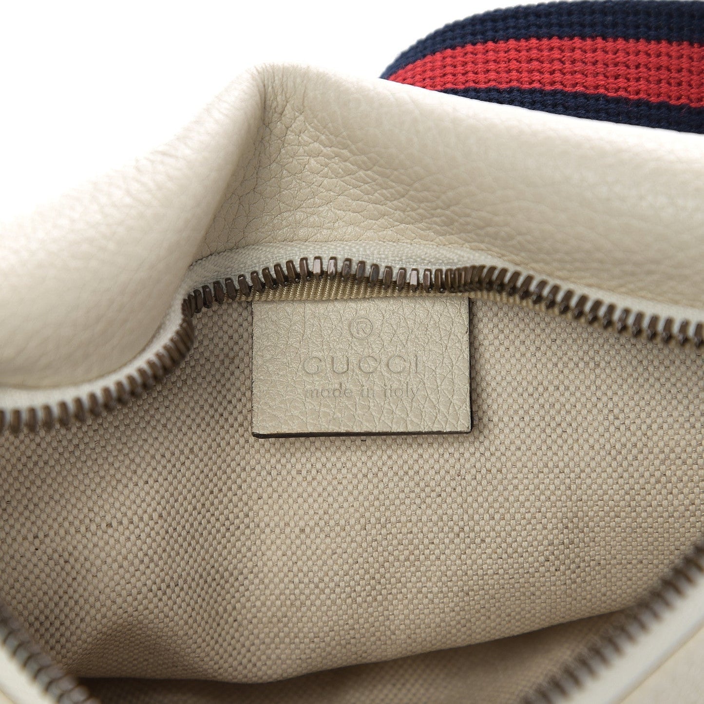 Gucci Logo Belt Bag in White Leather