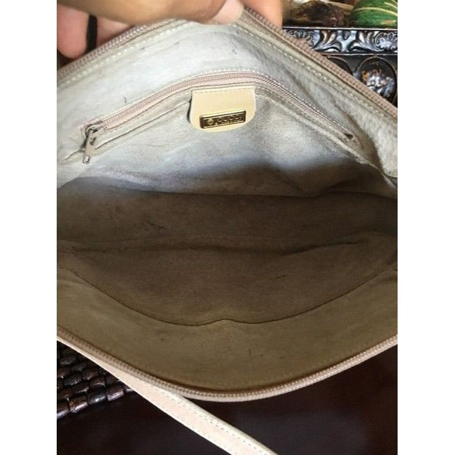 Gucci Vintage White And Camel Leather Cross Body Bag