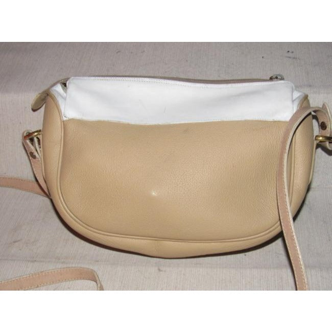 Gucci Vintage White And Camel Leather Cross Body Bag