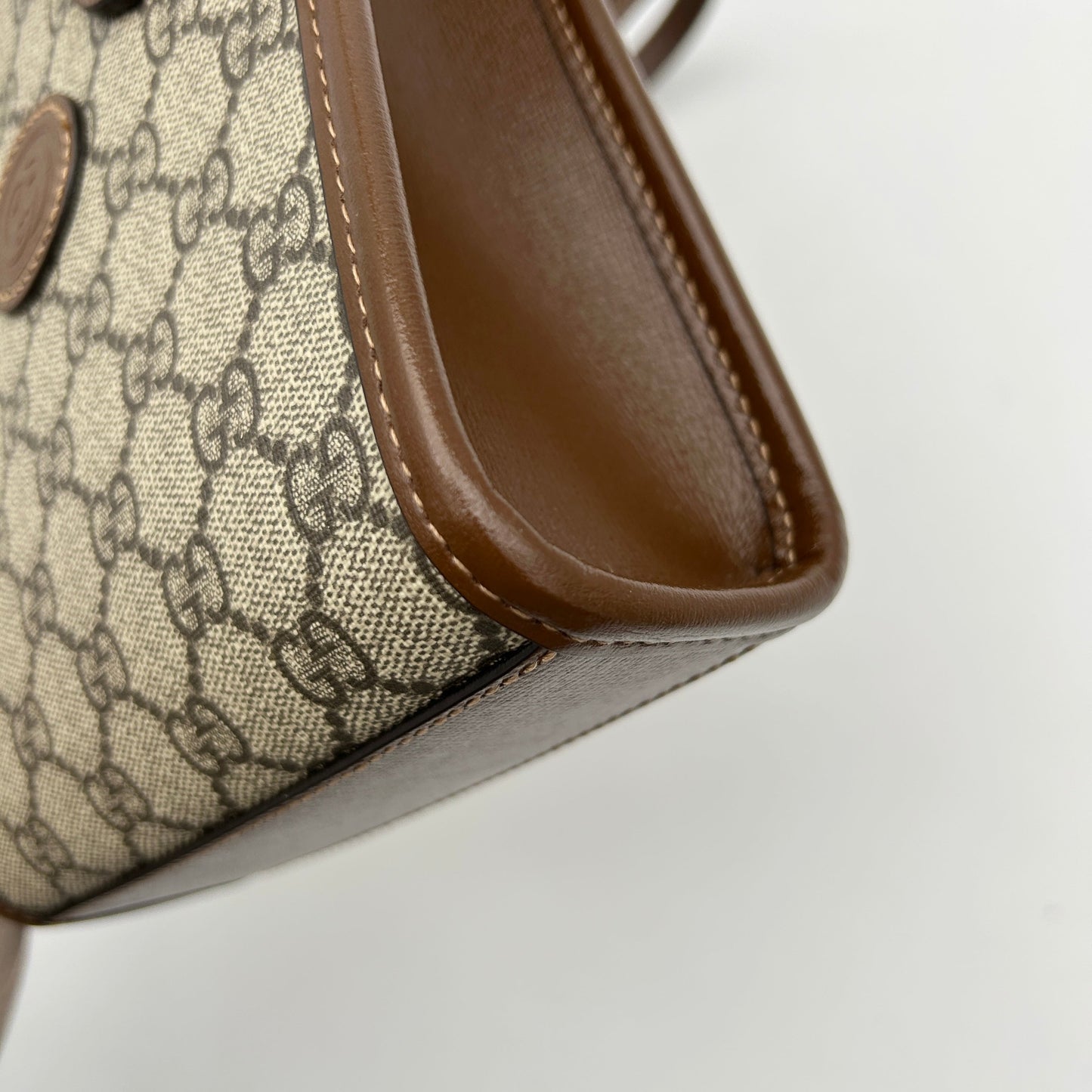 GUCCI Mini Bag With Interlocking G, Beige, GG Canvas 24120201