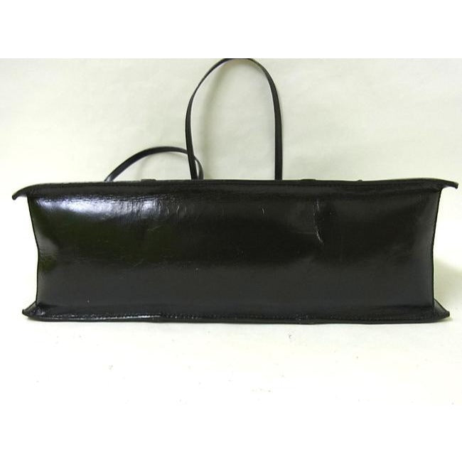 Gucci Top Handle Satcheltote Black Glossy Leather Satchel