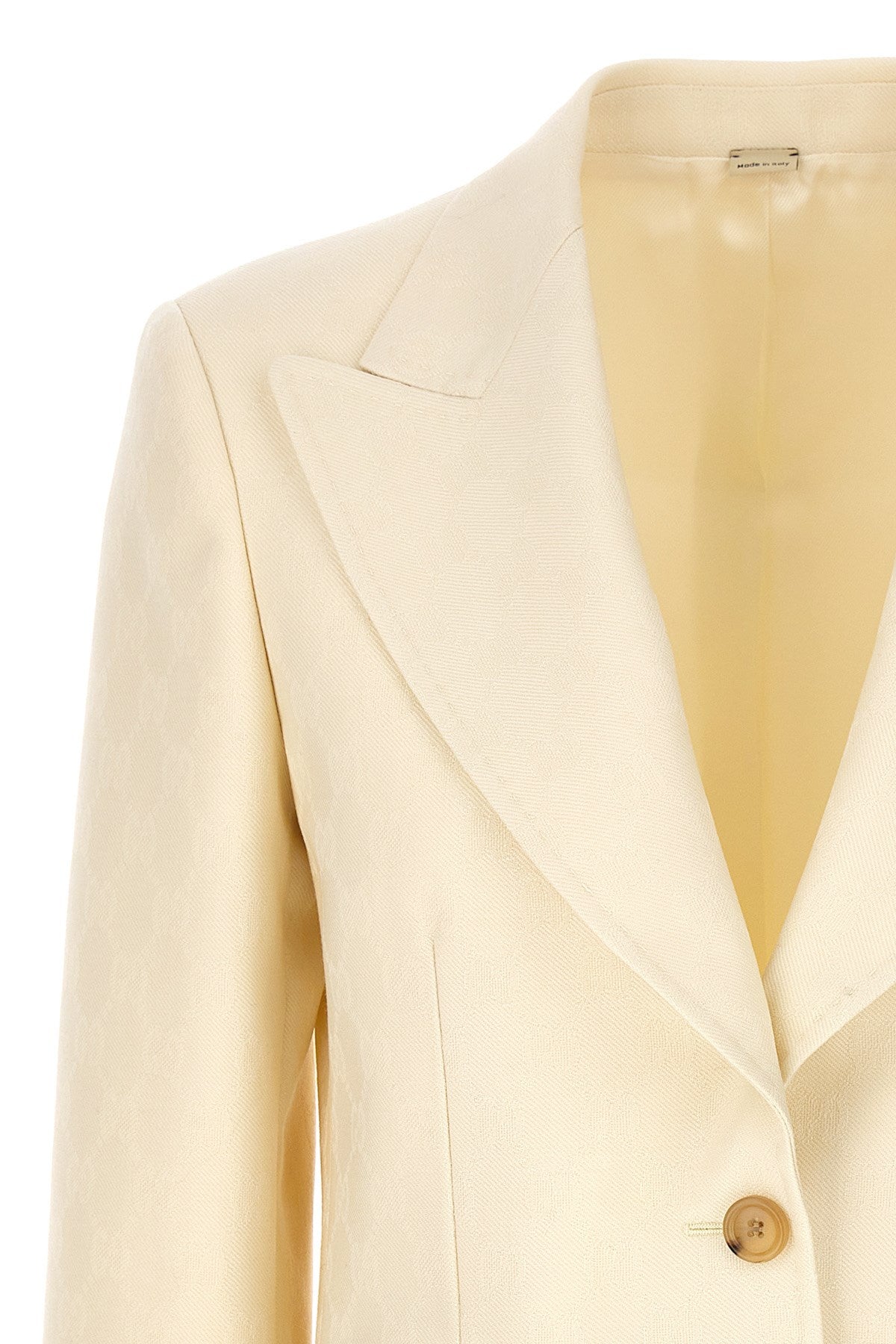 Gucci Women Single-Breasted Jacquard Logo Blazer