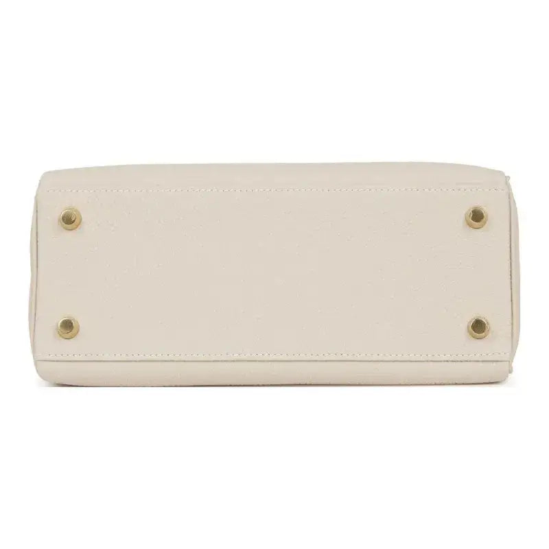 HERMES Kelly 25  cream Togo leather Bag Handbag (25,28)
