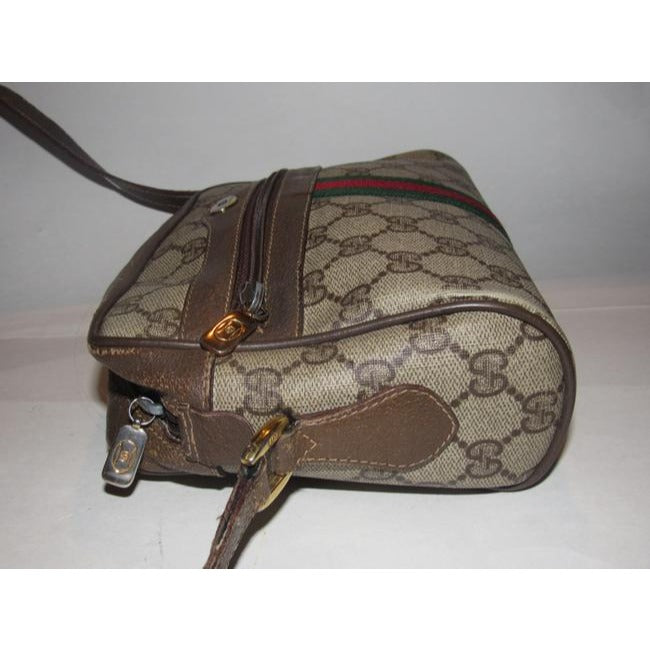 Gucci Vintage Pursesdesigner Purses Shades Of Brown Large G Logo Print Coated Canvas And Leather Wit
