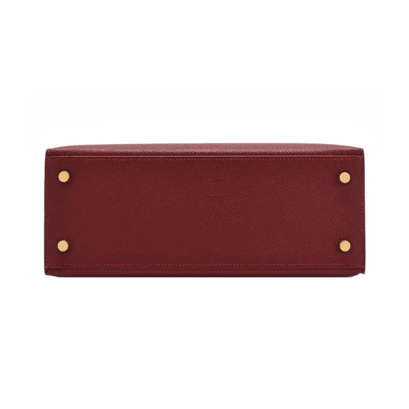 HERMES Kelly  red Togo leather Bag Handbag (25,28) gold hardware
