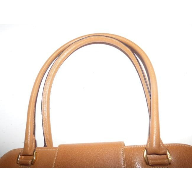 Gucci Jackie Natural Canvas & Camel Leather Satchel