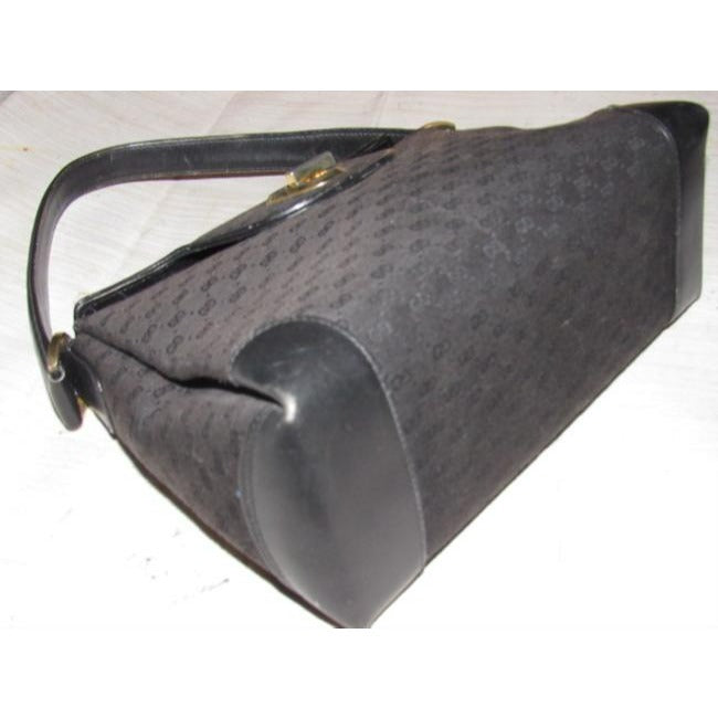 Gucci Black Micro Guccissima Print Jackie Satchel w G Twist Clasp