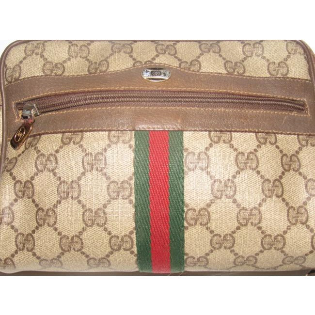 Gucci Vintage Pursesdesigner Purses Shades Of Brown Large G Logo Print Coated Canvas And Leather Wit