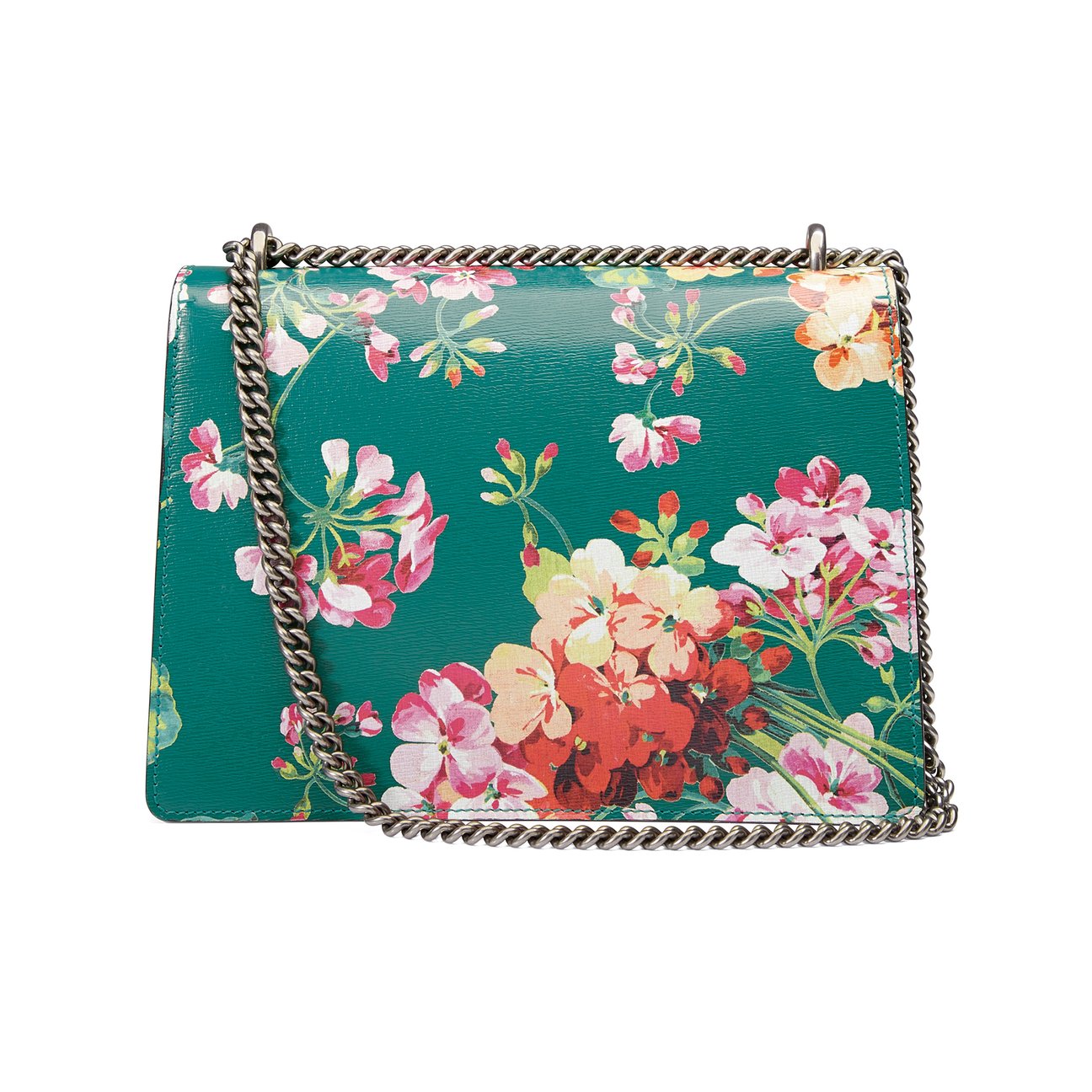 Gucci Small Dionysus Blooms Leather Shoulder Bag in Green