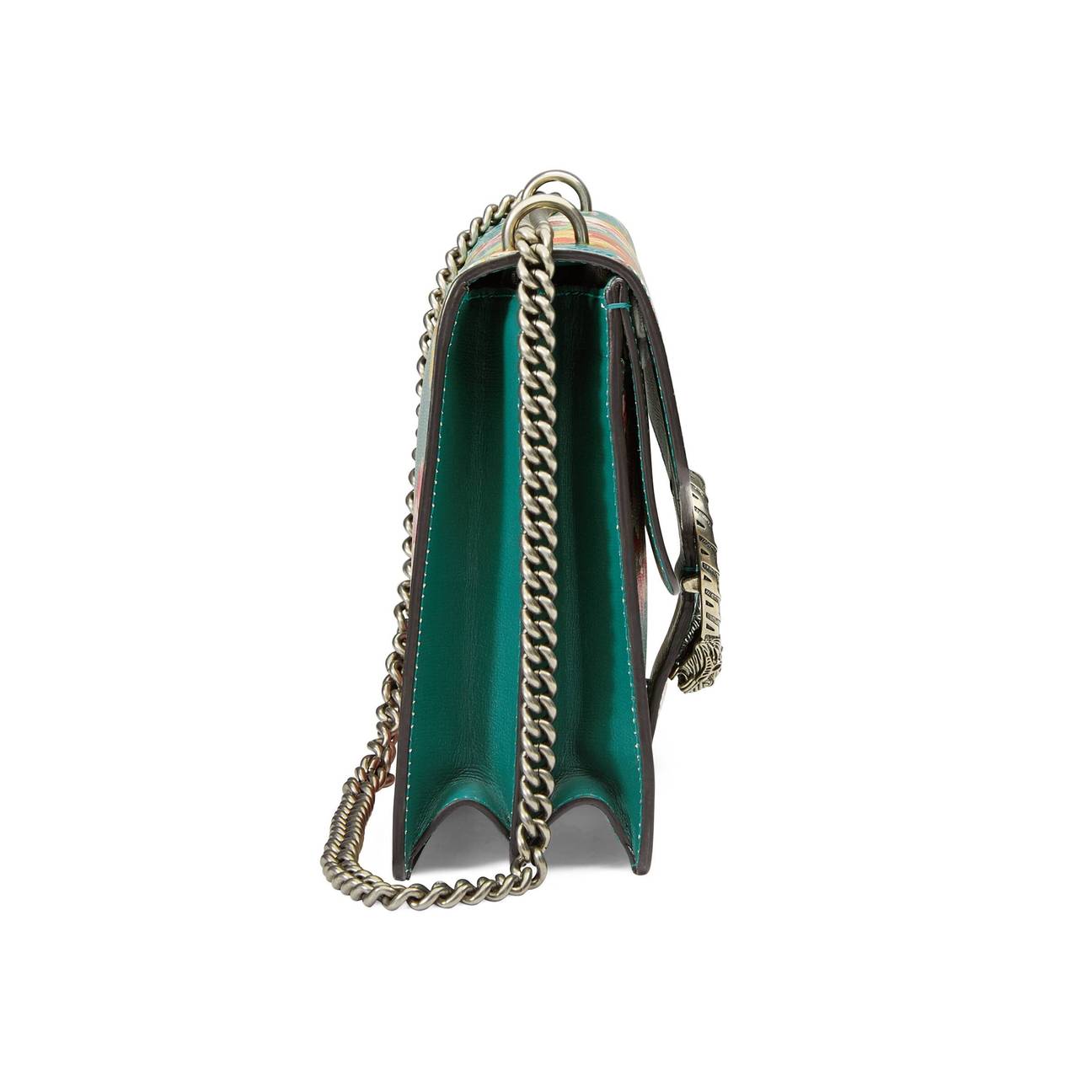 Gucci Small Dionysus Blooms Leather Shoulder Bag in Green