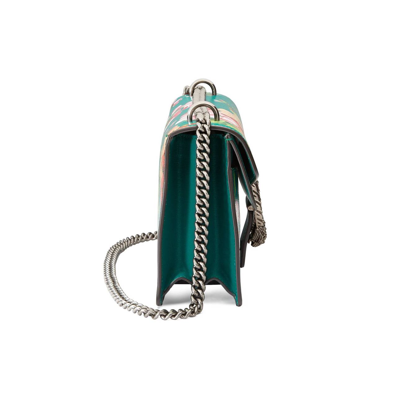 Gucci Large Dionysus Blooms Leather Shoulder Bag in Green