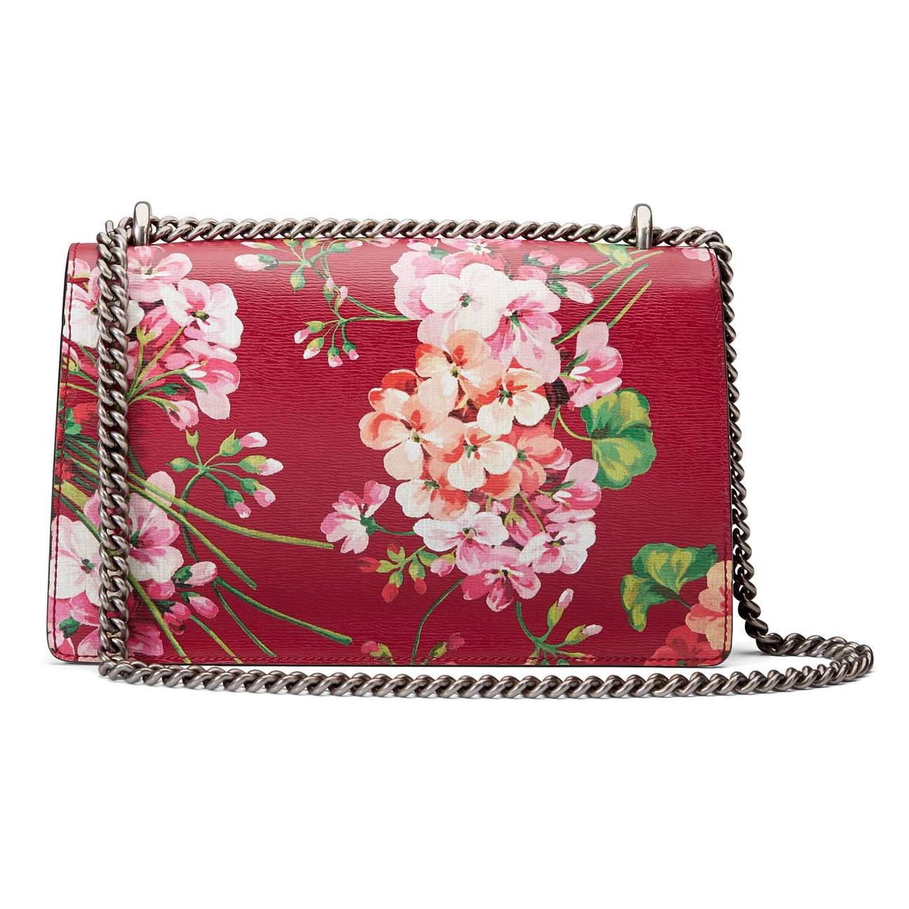 Gucci Large Dionysus Blooms Leather Shoulder Bag in Red