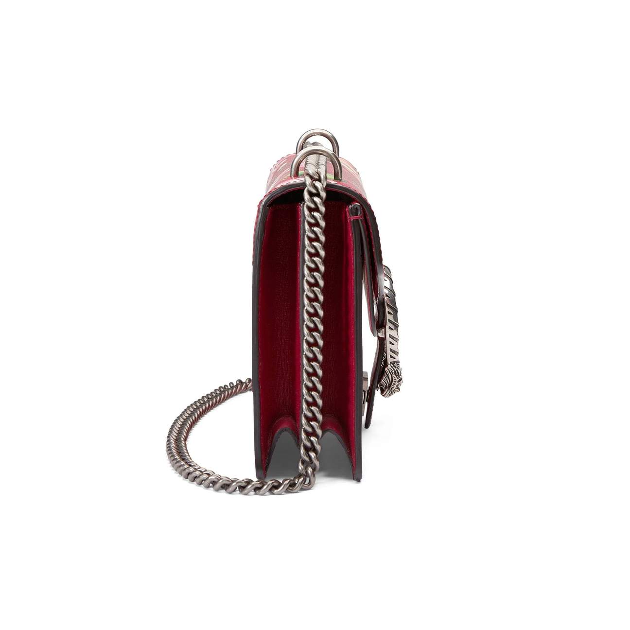 Gucci Large Dionysus Blooms Leather Shoulder Bag in Red