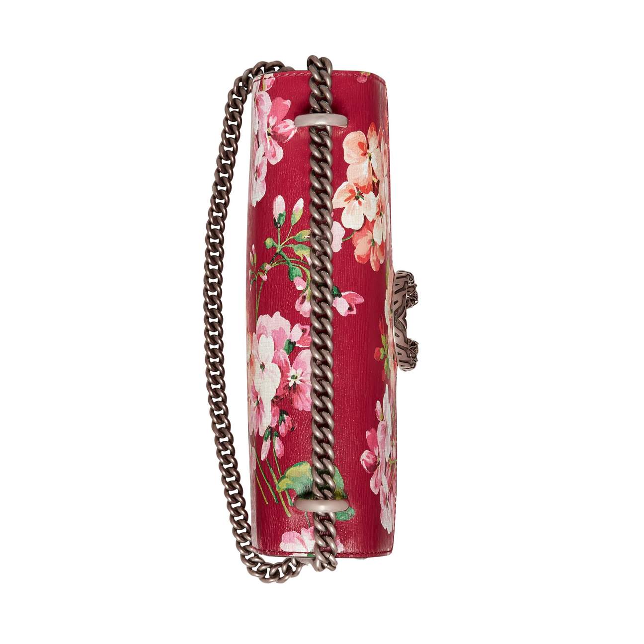 Gucci Large Dionysus Blooms Leather Shoulder Bag in Red