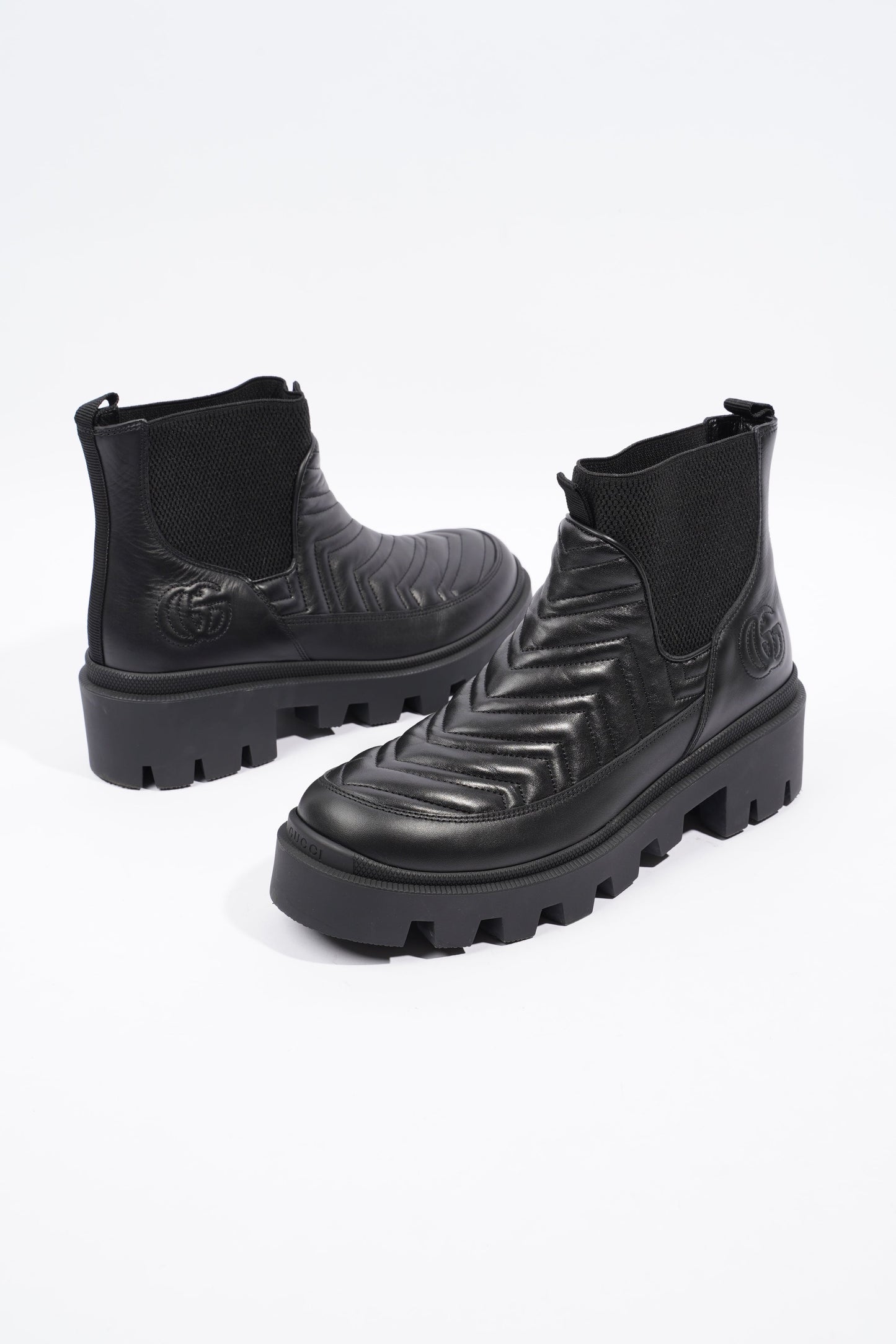 Gucci Nappa Matelasse Frances Black Leather EU 40 UK 7