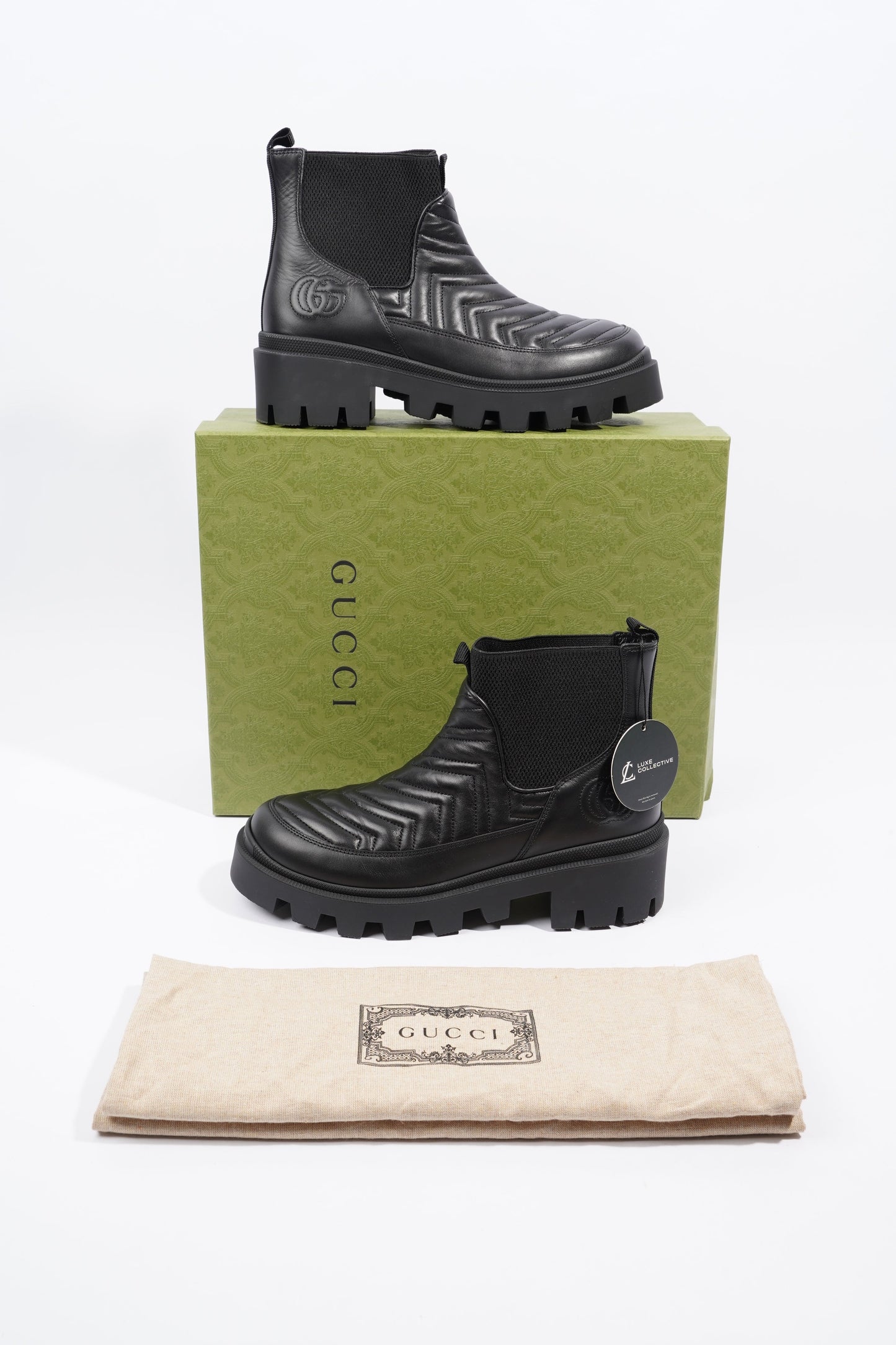 Gucci Nappa Matelasse Frances Black Leather EU 40 UK 7