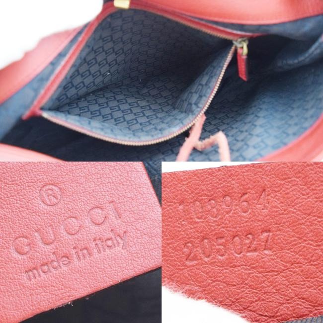 Gucci Vintage Pursesdesigner Purses Red Leather With Bold Gold Accents Satchel