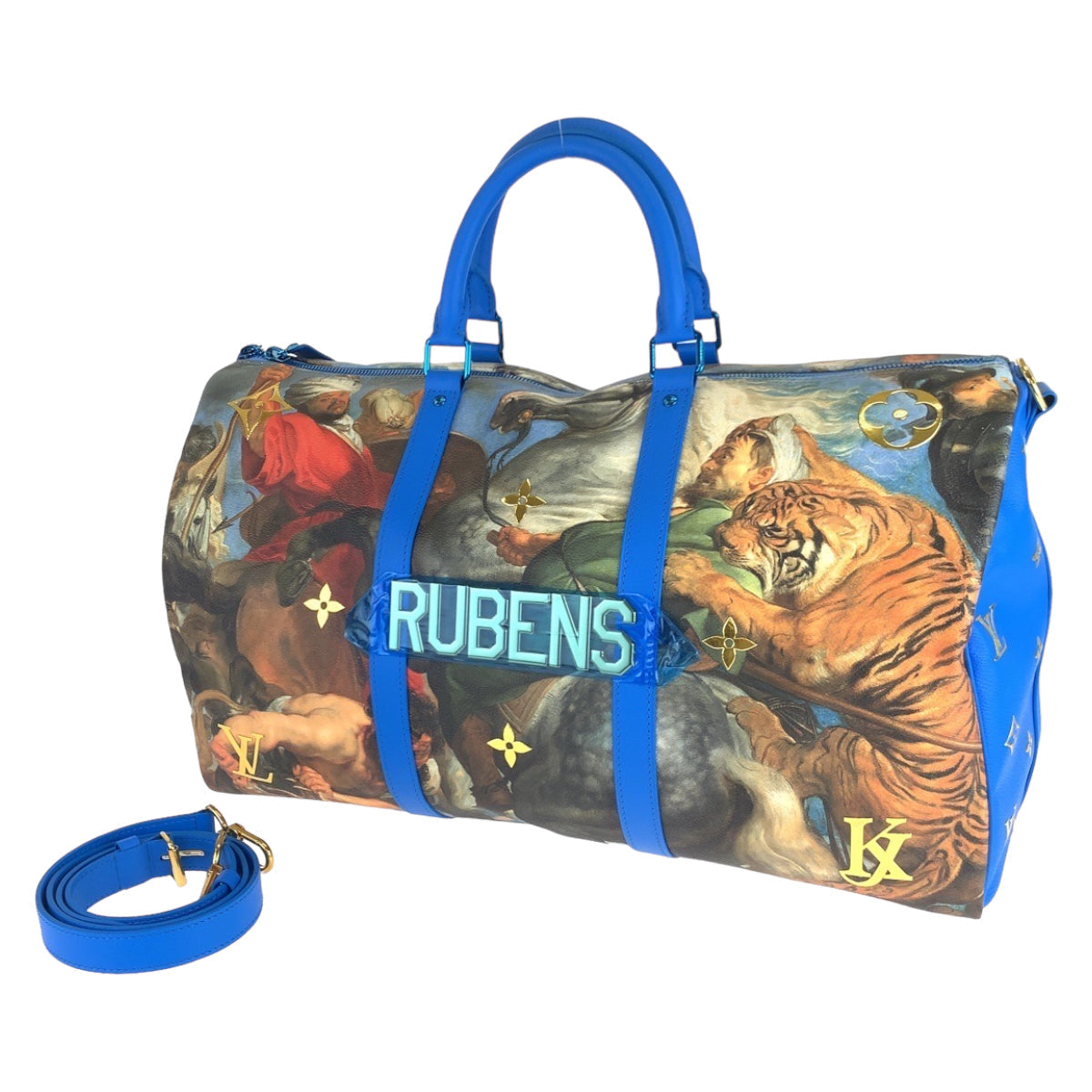LOUIS VUITTON Boston Duffel bag M43344 PVC multicolor Masters Collection Jeff Koons Rubens Keepall  bandouliere50