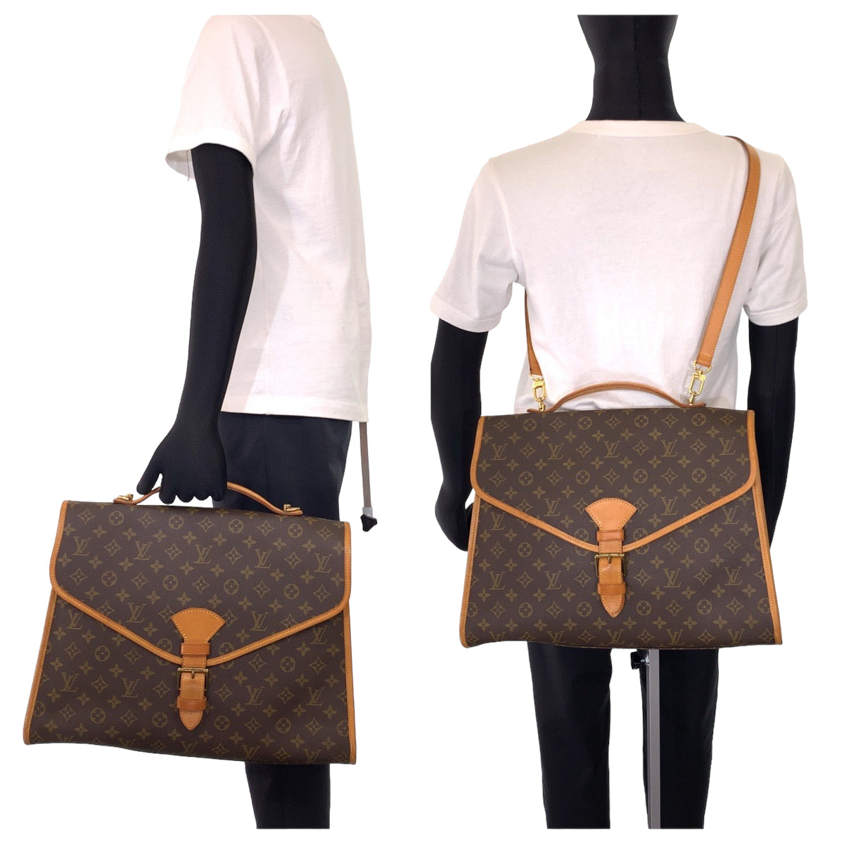 LOUIS VUITTON Business bag M51120 PVC Brown Business Bag 2way Crossbody Shoulder Bag Unisex Monogram Beverly MM mens Used