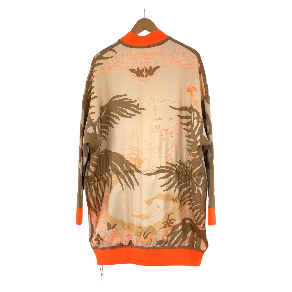 HERMES sweat 2H2816DR Silk, Polyester Brown orange Jackets Cardigans Jerseys twill laine Women 34 Used